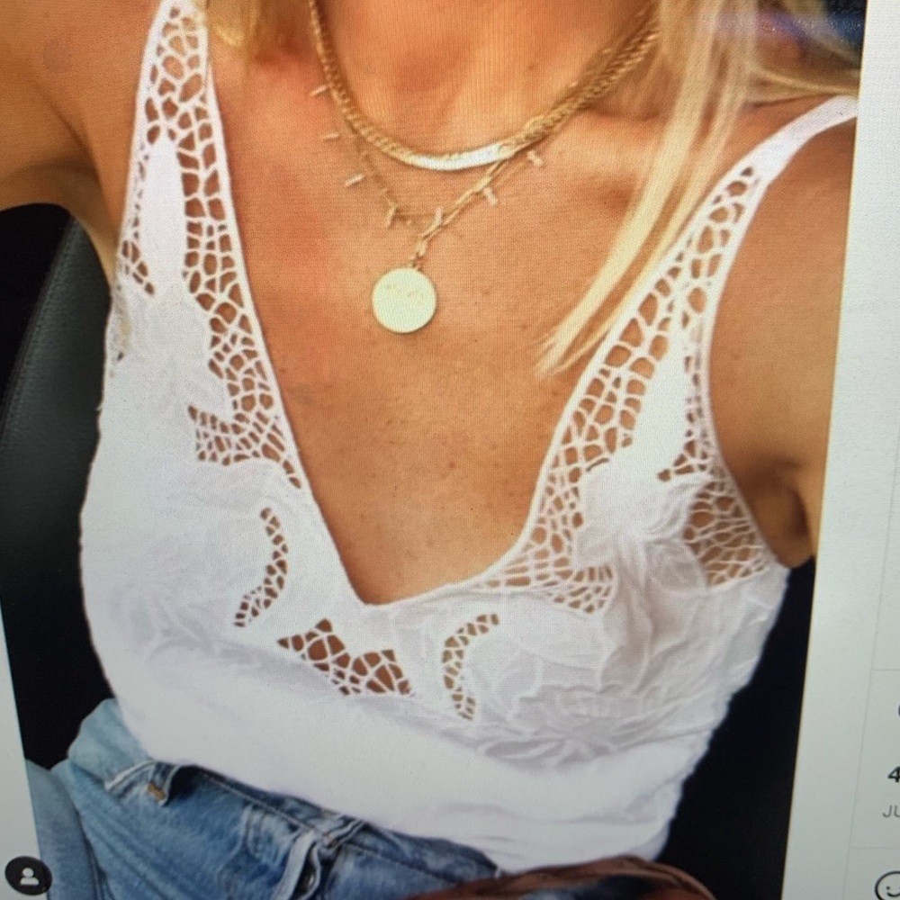 White Floral tank top NWT